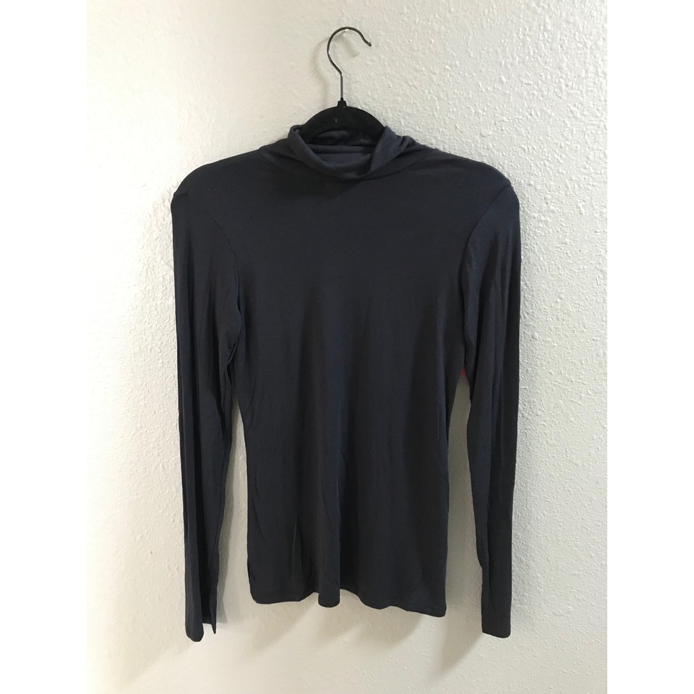 SPANX Black Turtleneck Top L NWT Modal Stretch Quiet Luxury Minimalist - Picture 2 of 9